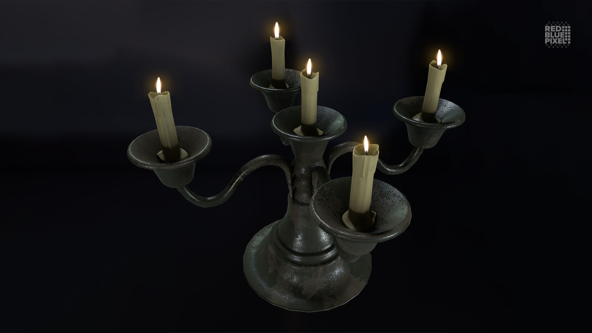 Candle Stand 01 Low-poly 3D model_5