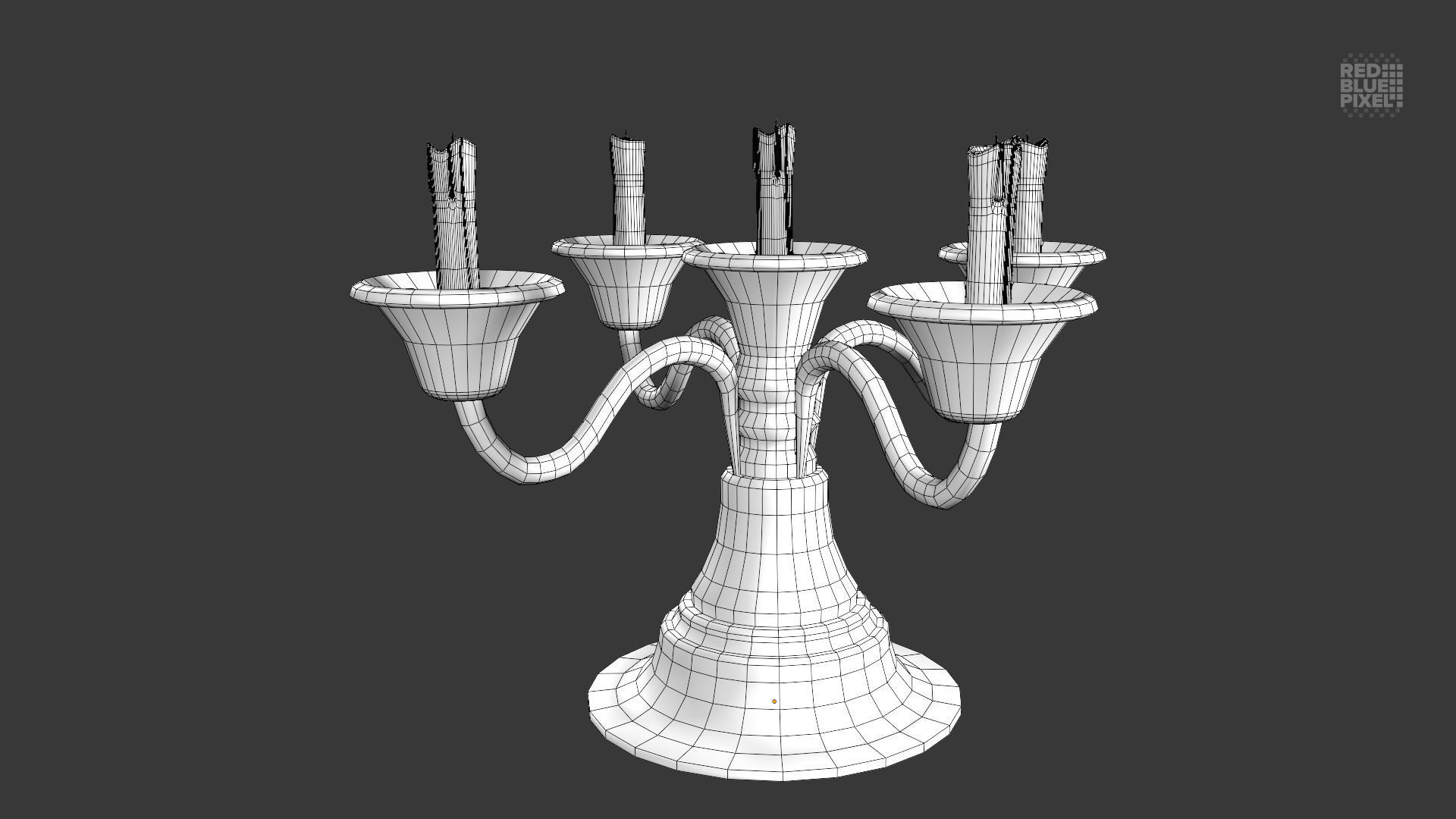 Candle Stand 01 Low-poly 3D model_7