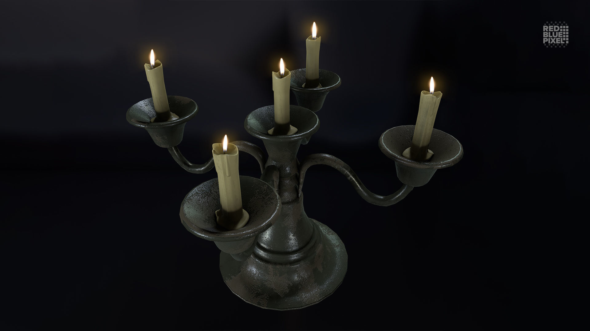 Candle Stand 01 Low-poly 3D model_6