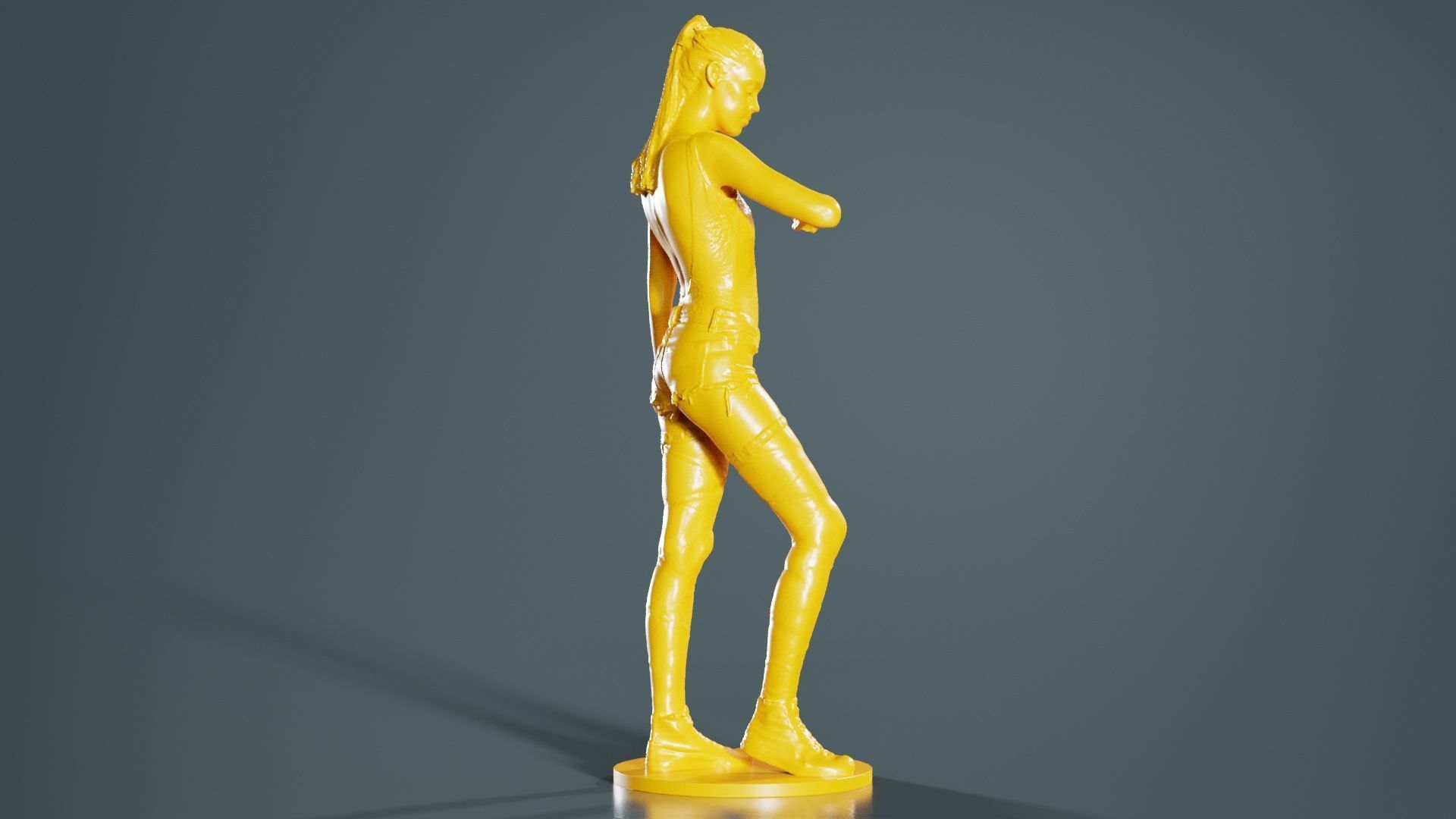 Woman Wearing Short 2 3D print model_2
