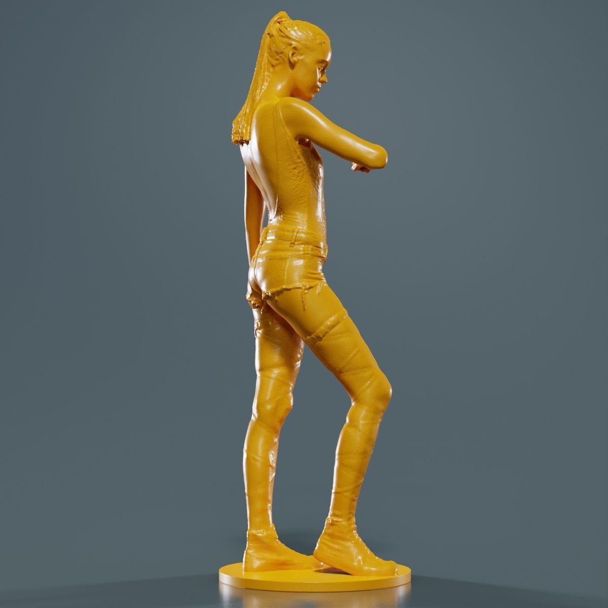 Woman Wearing Short 2 3D print model_11