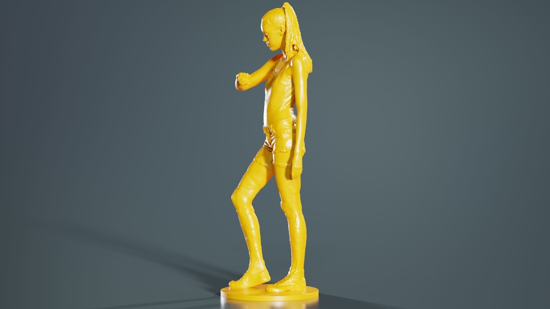 Woman Wearing Short 2 3D print model_8