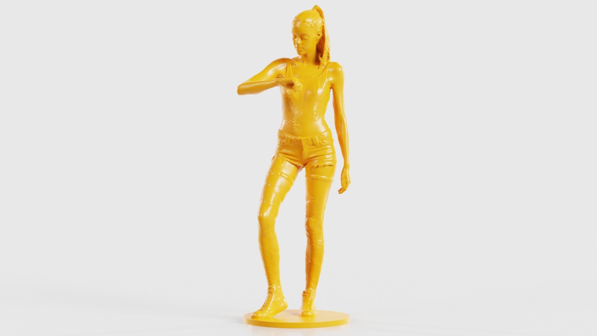 Woman Wearing Short 2 3D print model_28