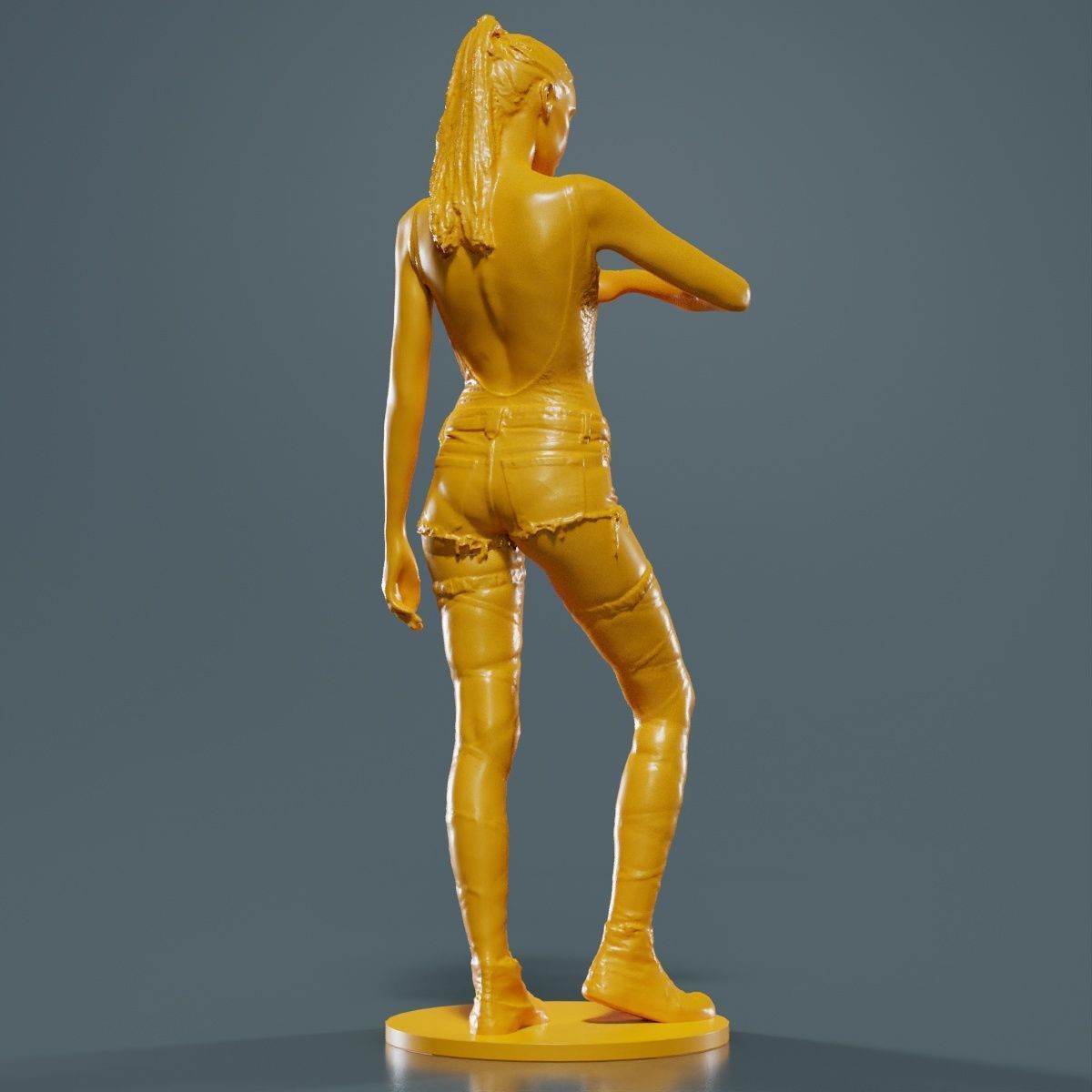 Woman Wearing Short 2 3D print model_12