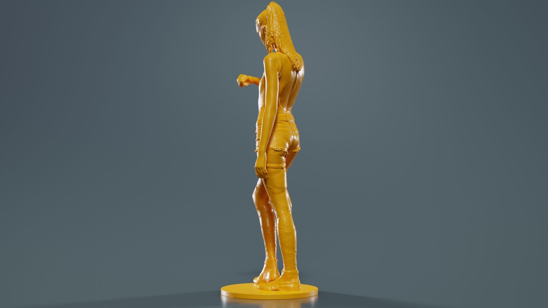 Woman Wearing Short 2 3D print model_4