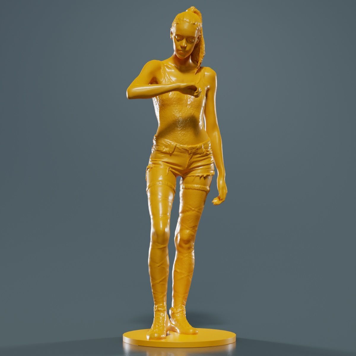 Woman Wearing Short 2 3D print model_9