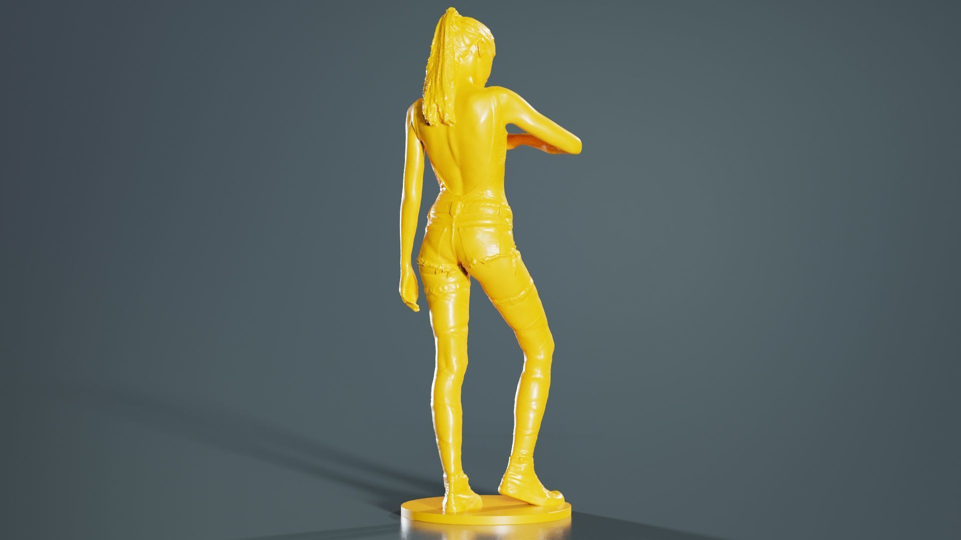 Woman Wearing Short 2 3D print model_1