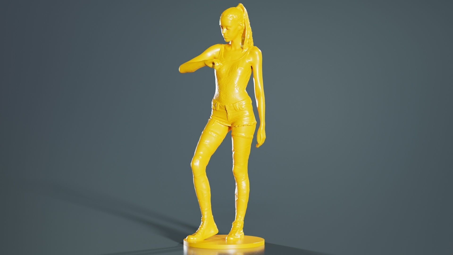 Woman Wearing Short 2 3D print model_6