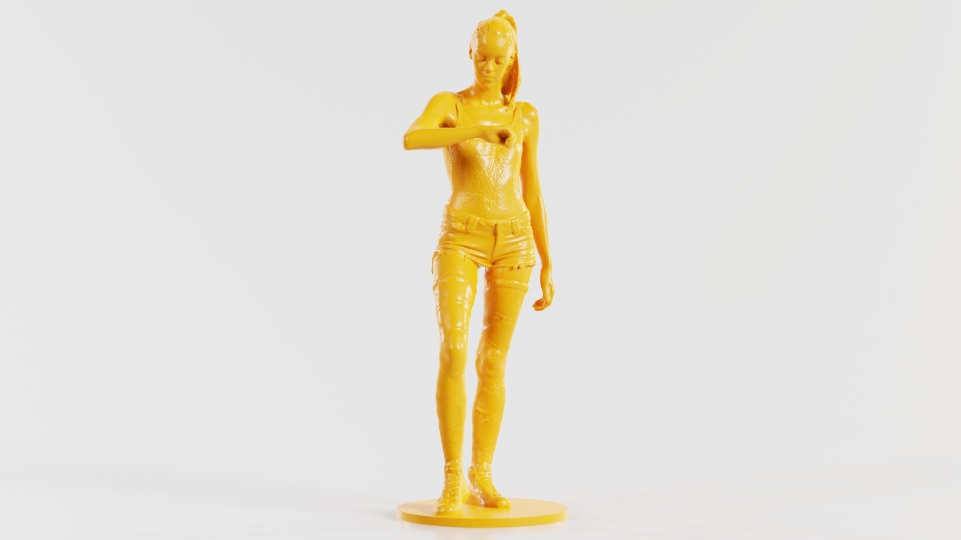 Woman Wearing Short 2 3D print model_3