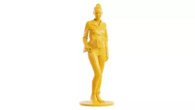 Woman Wearing Leather Outfit 3 3D print model