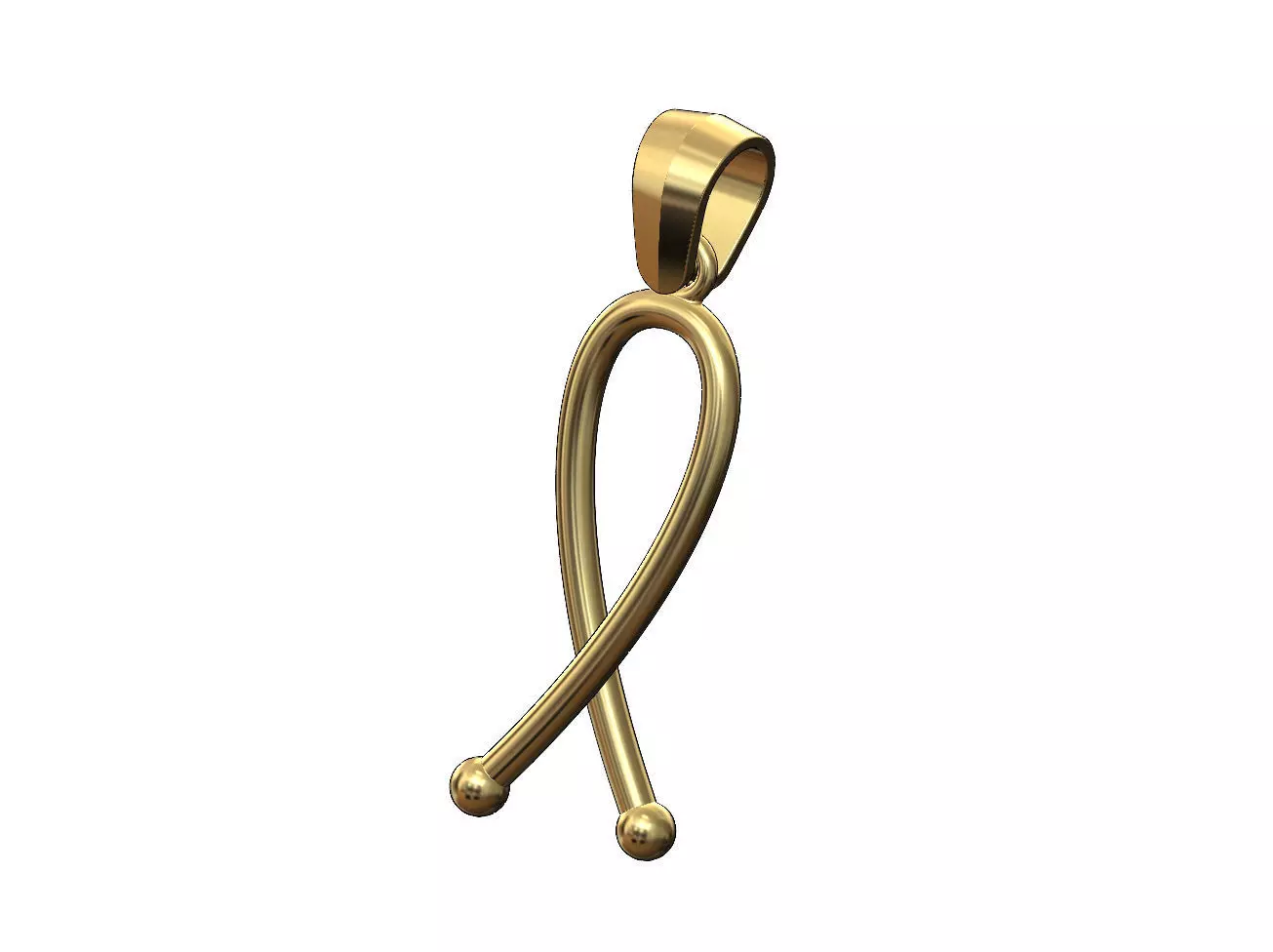 Overlapping twisted wire pendant charm bail 3D print model
