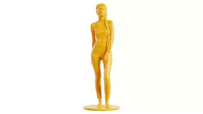 Casual Long Braid Woman Idle 3D print model