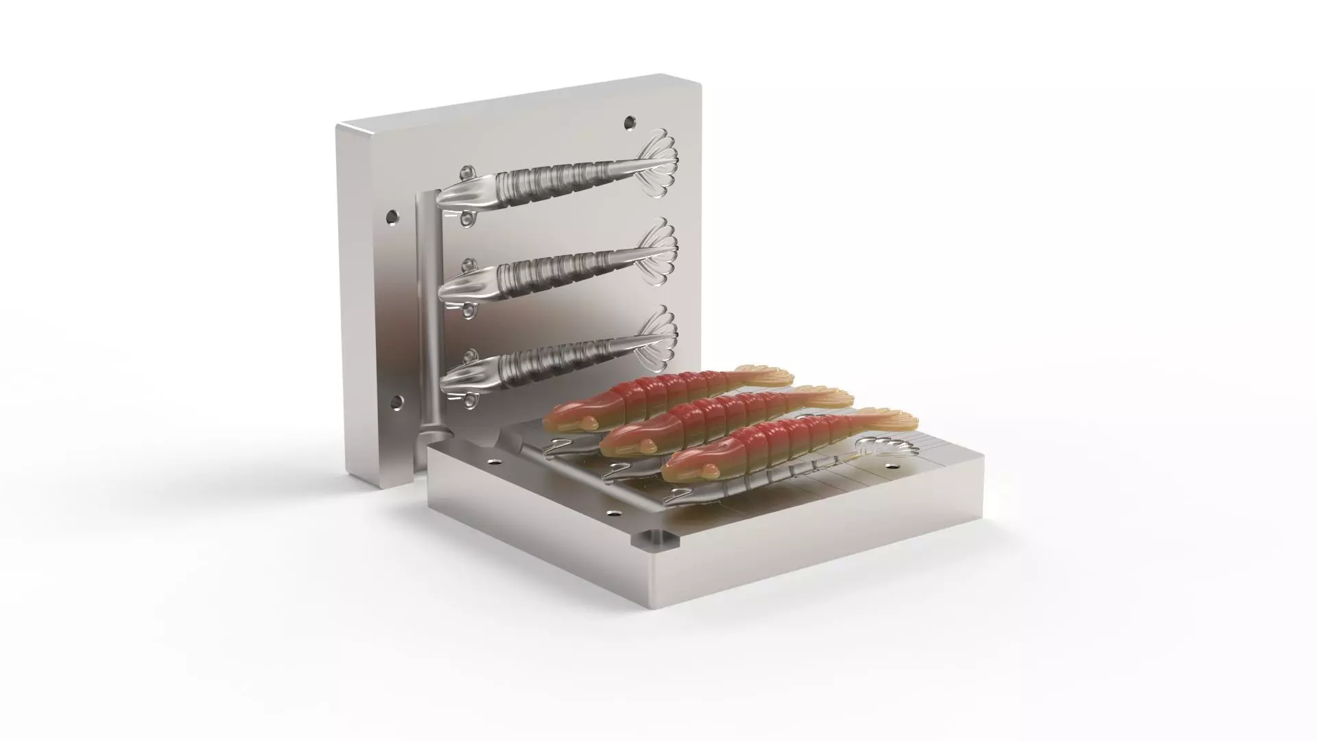 Mold for soft lures - Shrimp 95mm 3D print model