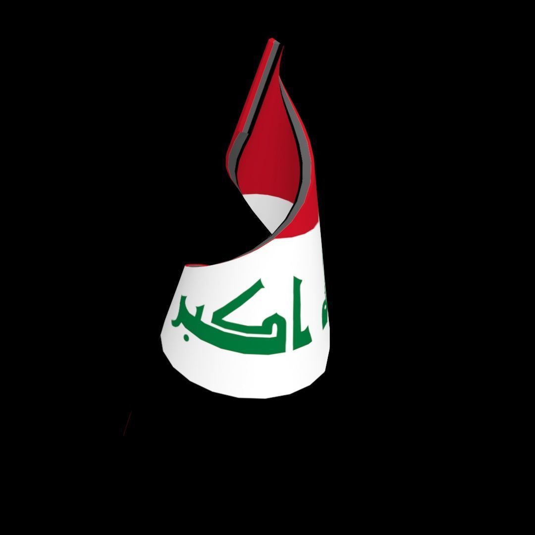 Iraqi flag on Helical structure  Decor 3D model_23