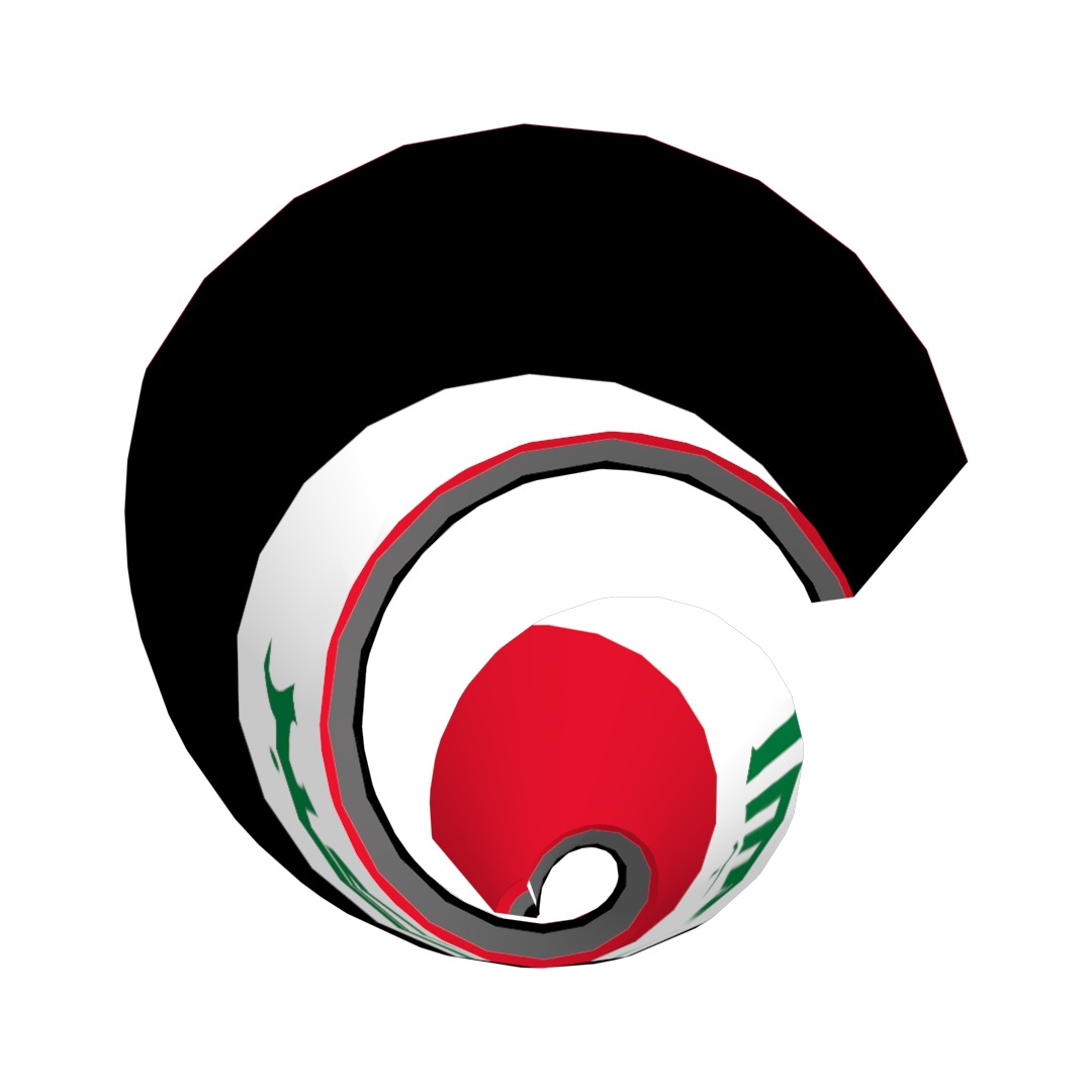 Iraqi flag on Helical structure  Decor 3D model_6