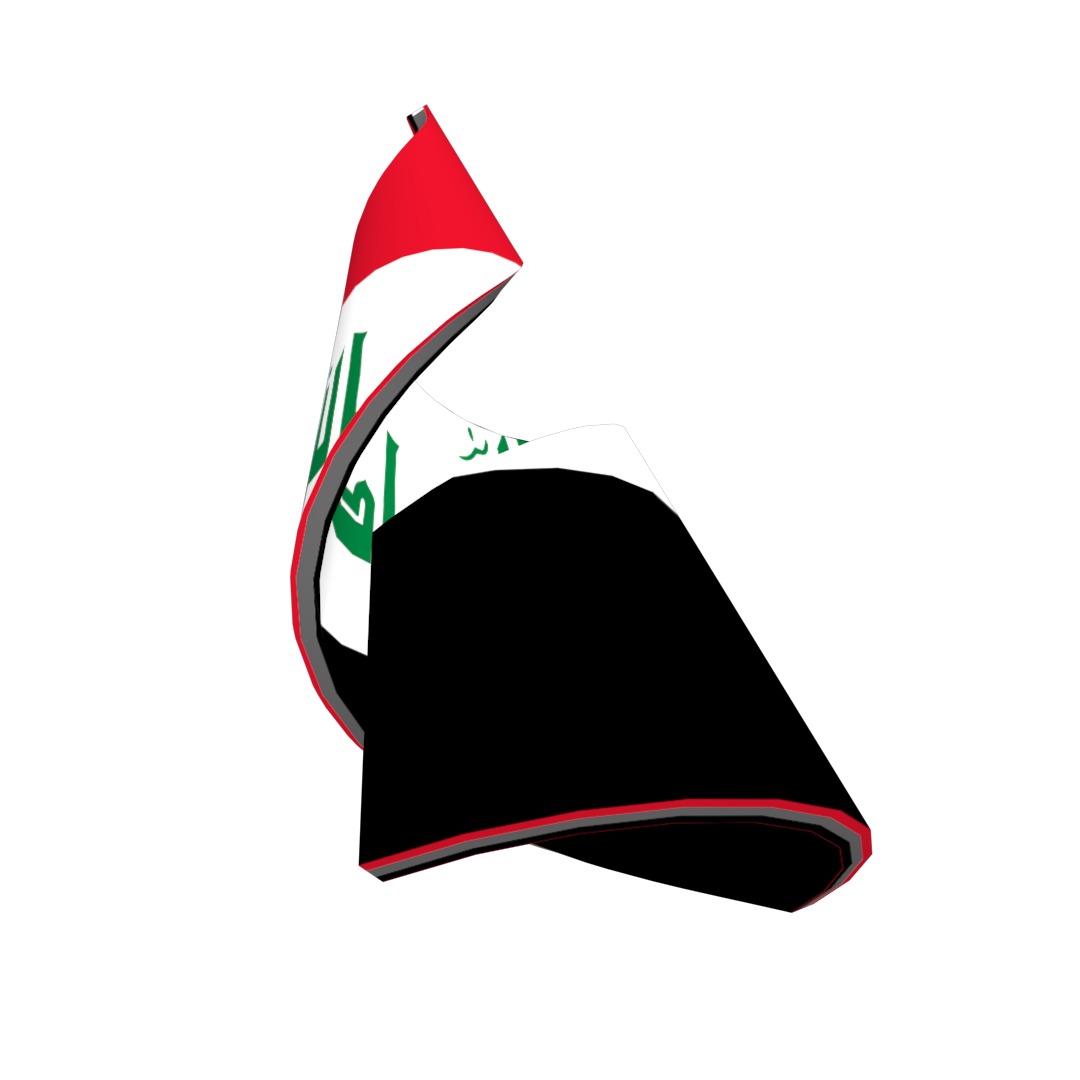Iraqi flag on Helical structure  Decor 3D model_14