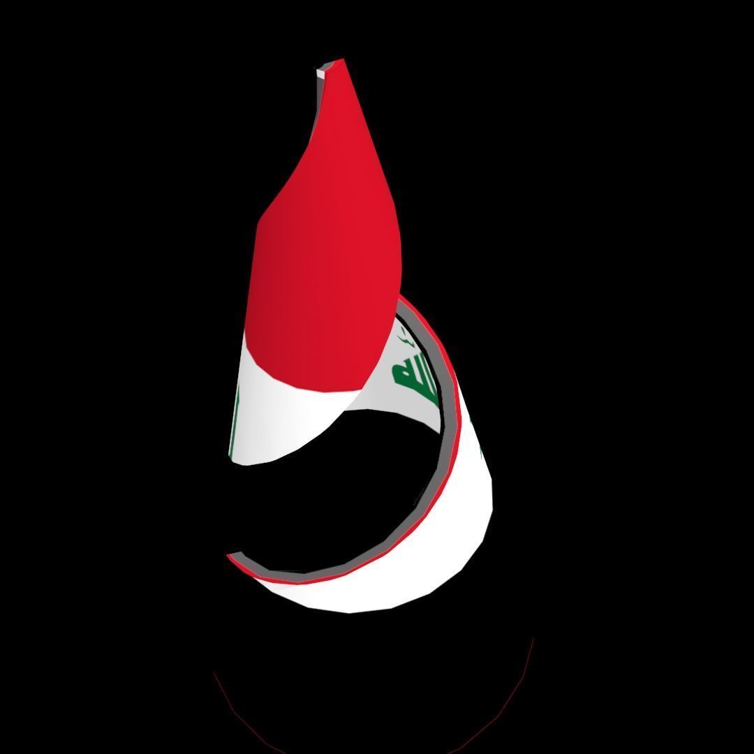 Iraqi flag on Helical structure  Decor 3D model_22