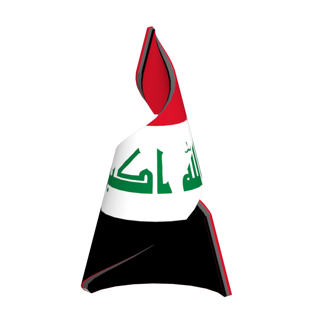 Iraqi flag on Helical structure  Decor 3D model_2