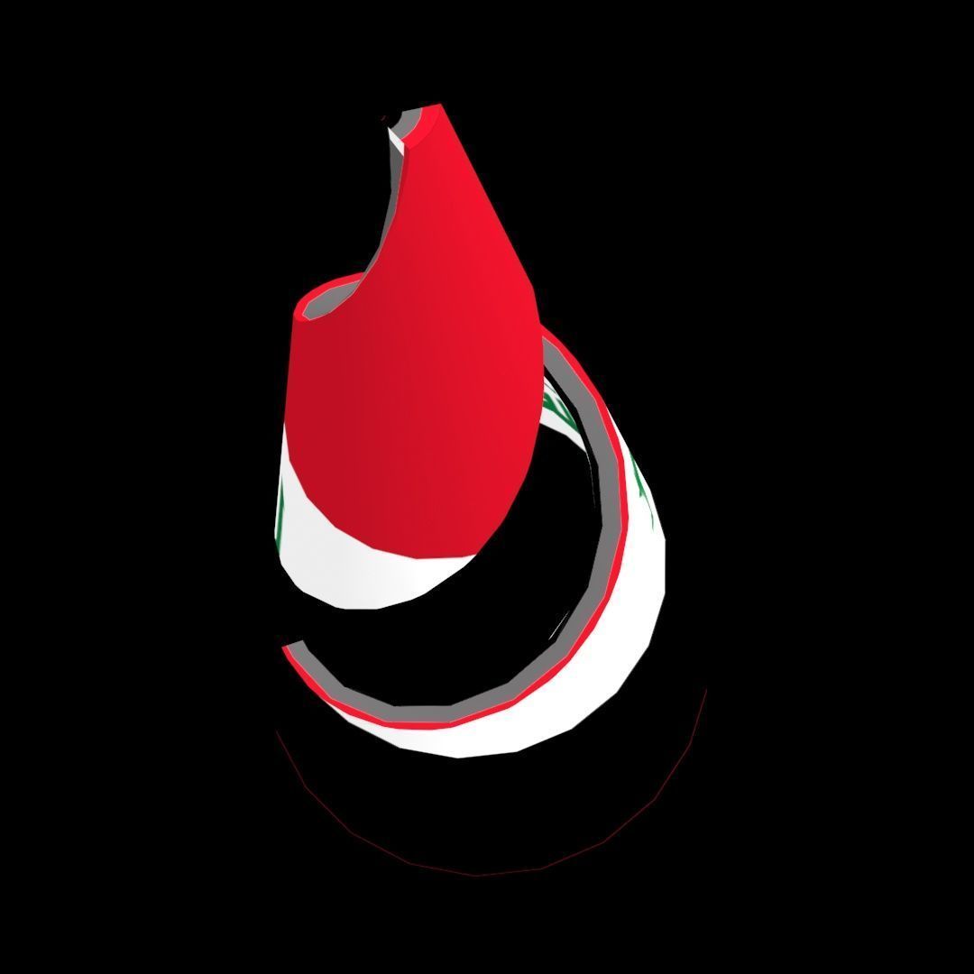 Iraqi flag on Helical structure  Decor 3D model_20