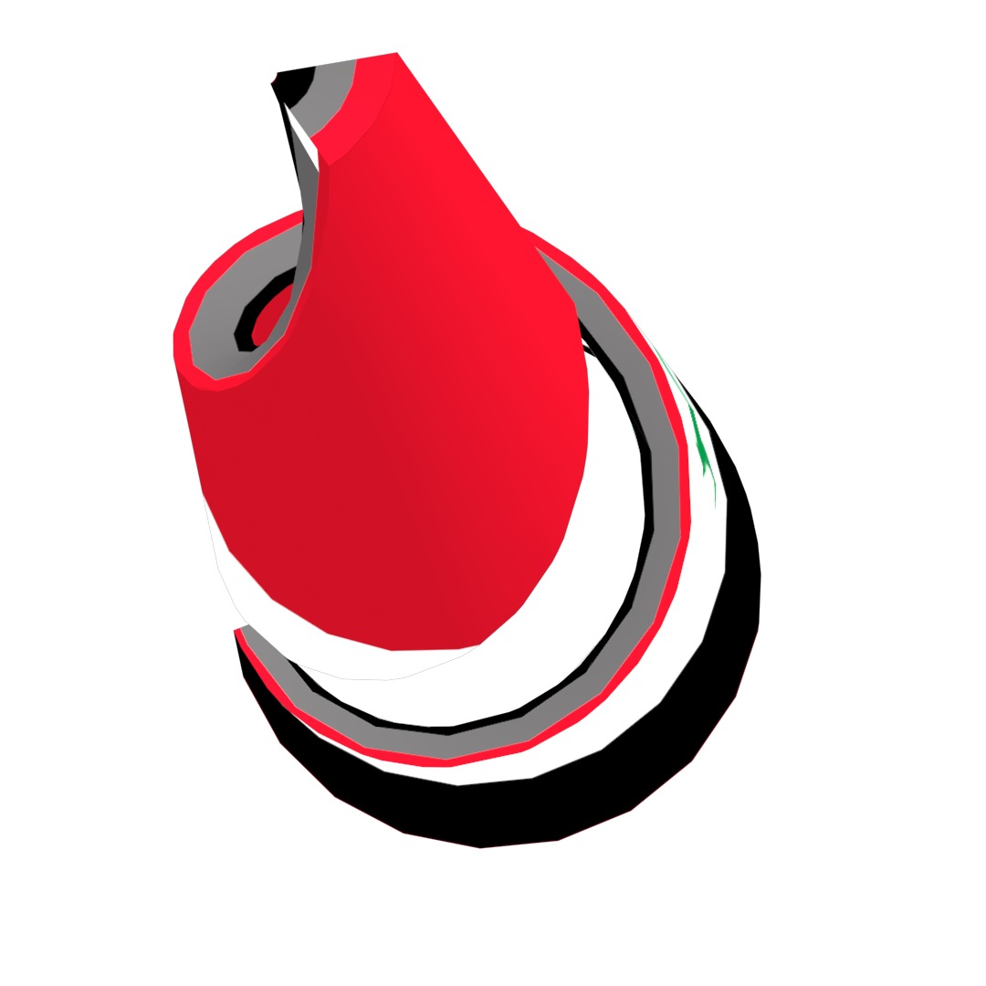 Iraqi flag on Helical structure  Decor 3D model_7