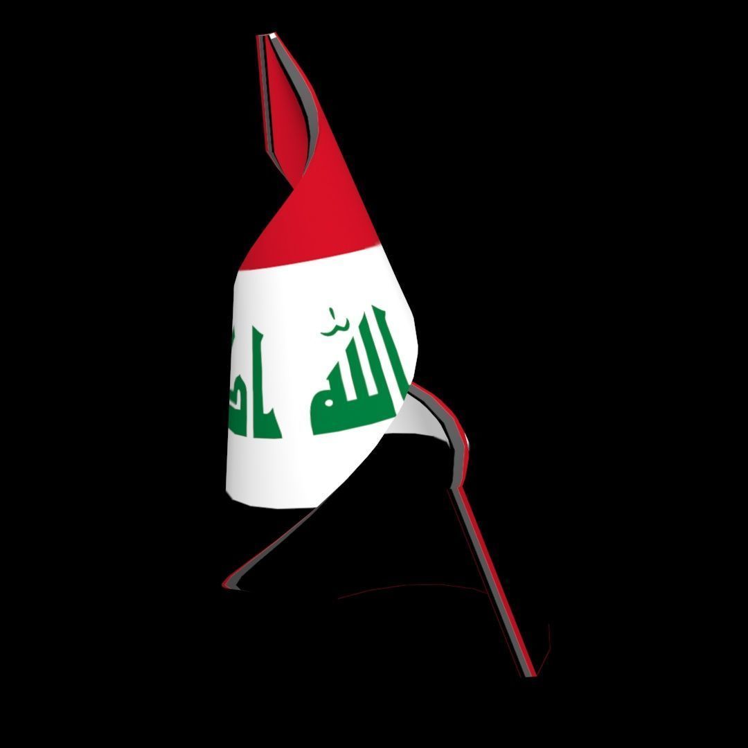 Iraqi flag on Helical structure  Decor 3D model_27