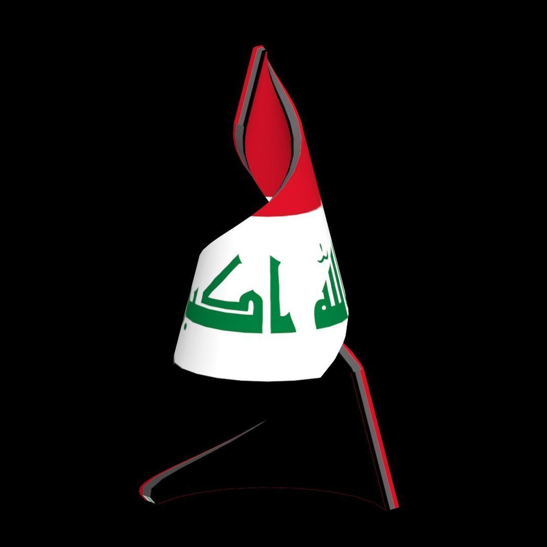 Iraqi flag on Helical structure  Decor 3D model_19