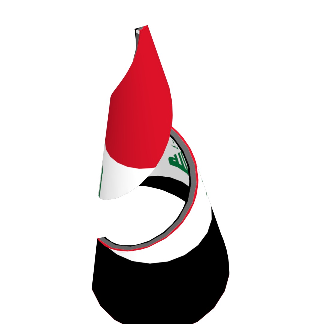 Iraqi flag on Helical structure  Decor 3D model_10