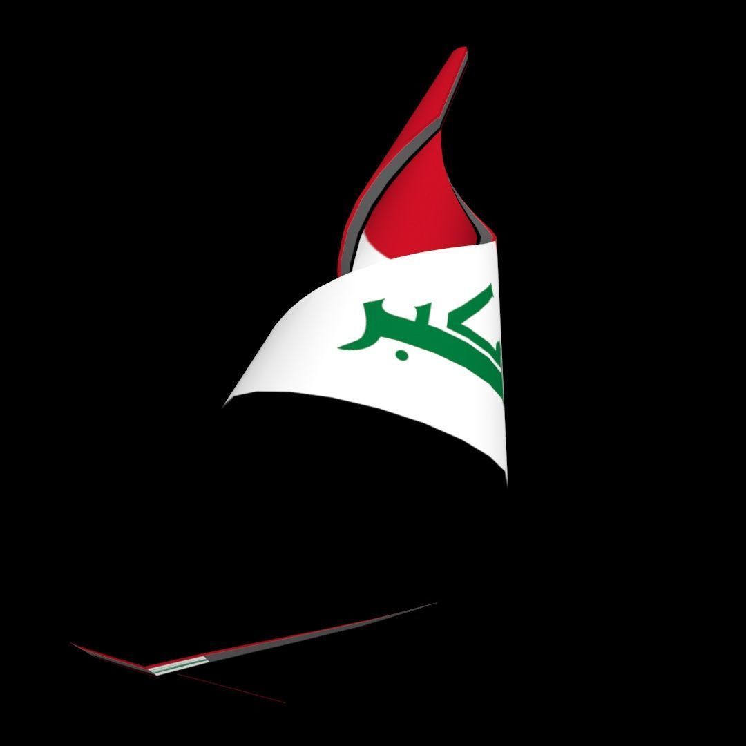 Iraqi flag on Helical structure  Decor 3D model_29