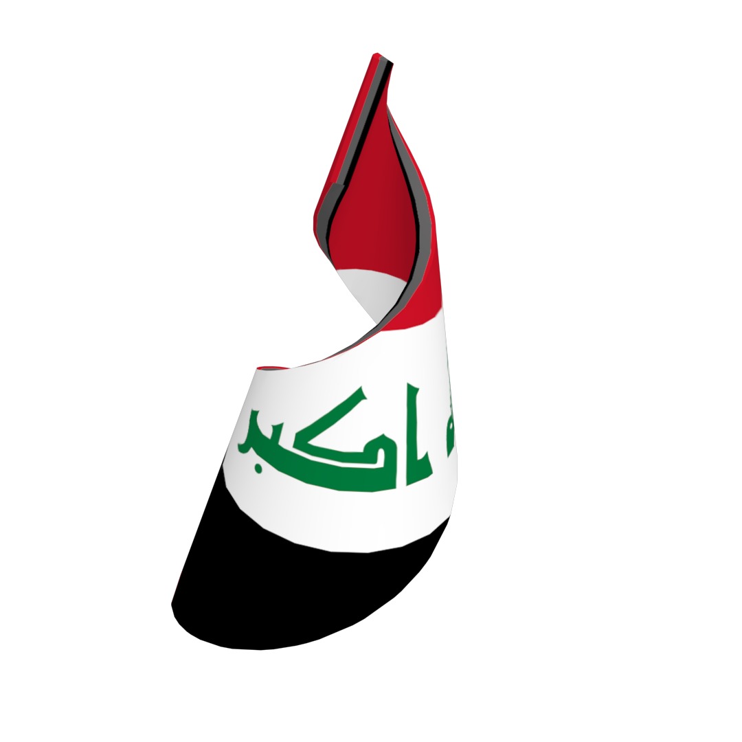 Iraqi flag on Helical structure  Decor 3D model_1