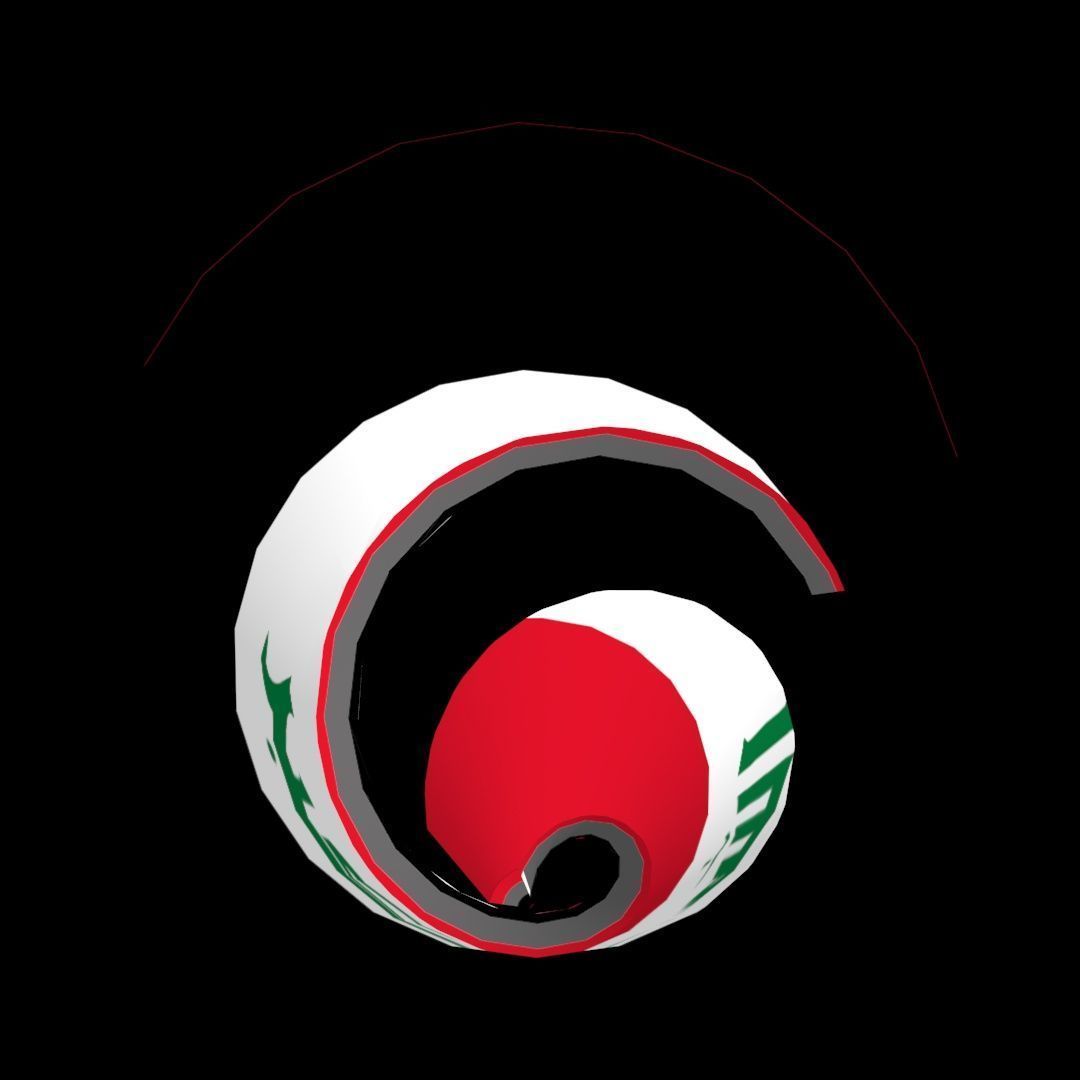 Iraqi flag on Helical structure  Decor 3D model_18