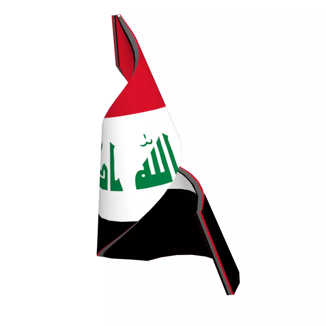 Iraqi flag on Helical structure  Decor 3D model_0