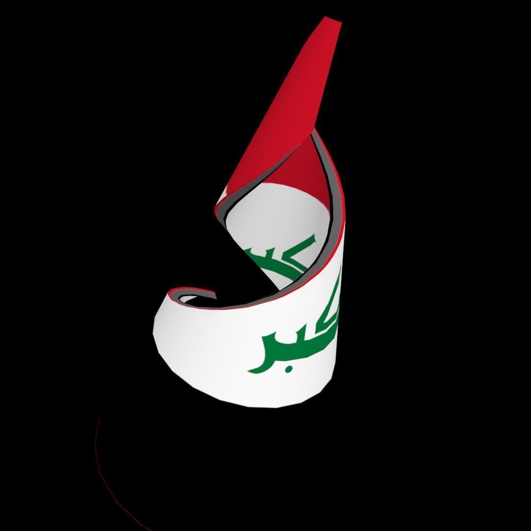 Iraqi flag on Helical structure  Decor 3D model_26