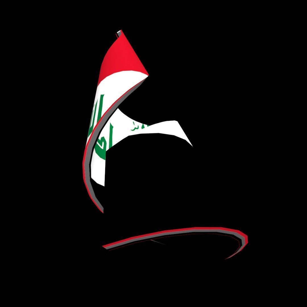 Iraqi flag on Helical structure  Decor 3D model_30