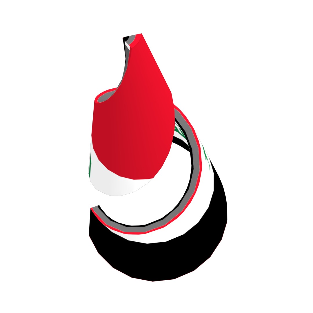 Iraqi flag on Helical structure  Decor 3D model_9