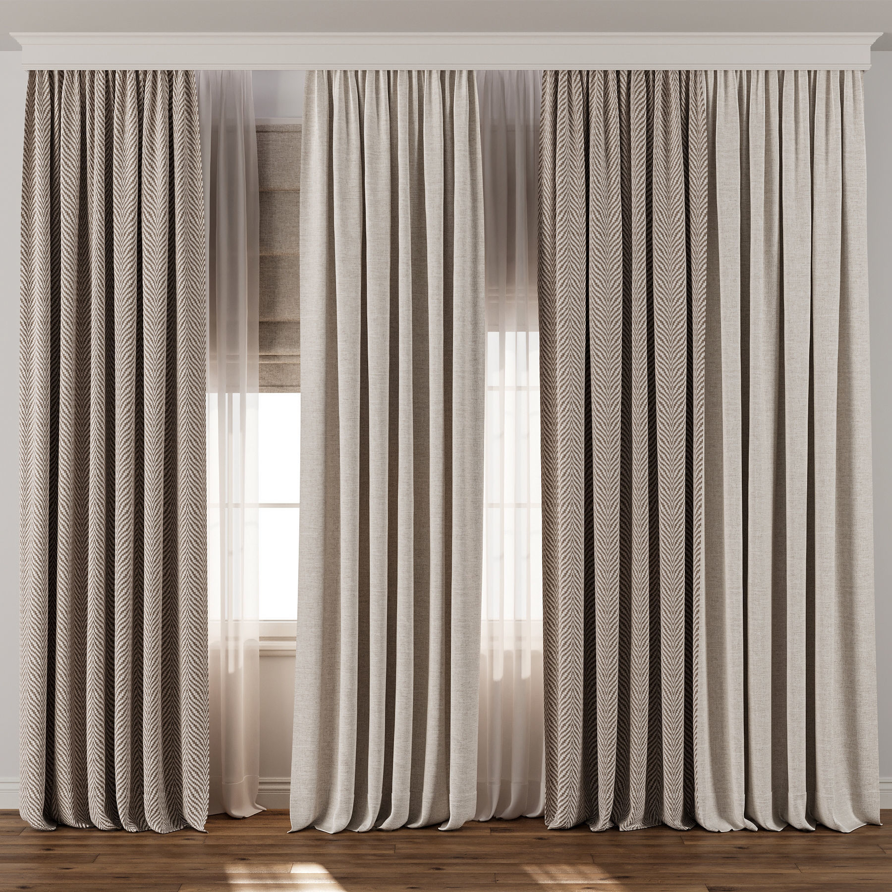 Curtain with Roman 53 3D model_1