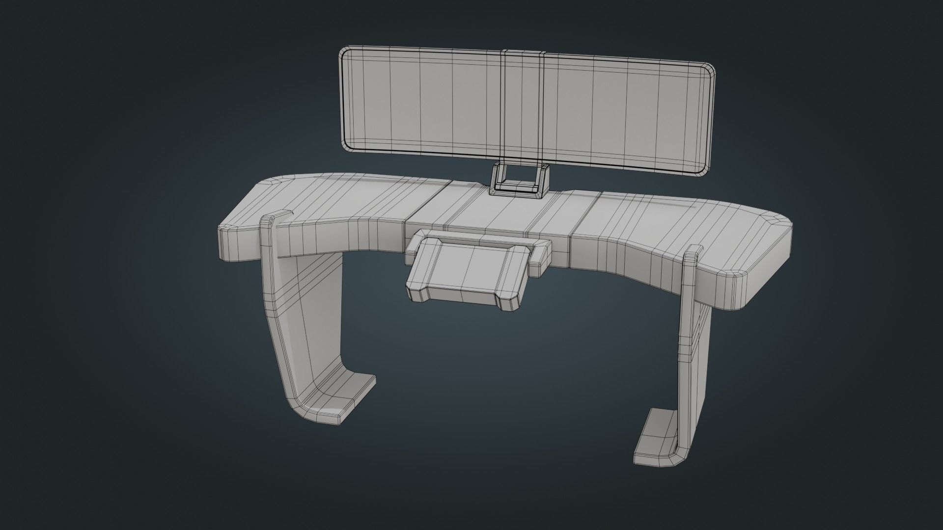 Sci fi Workspace - Game Ready - PBR Low-poly 3D model_29