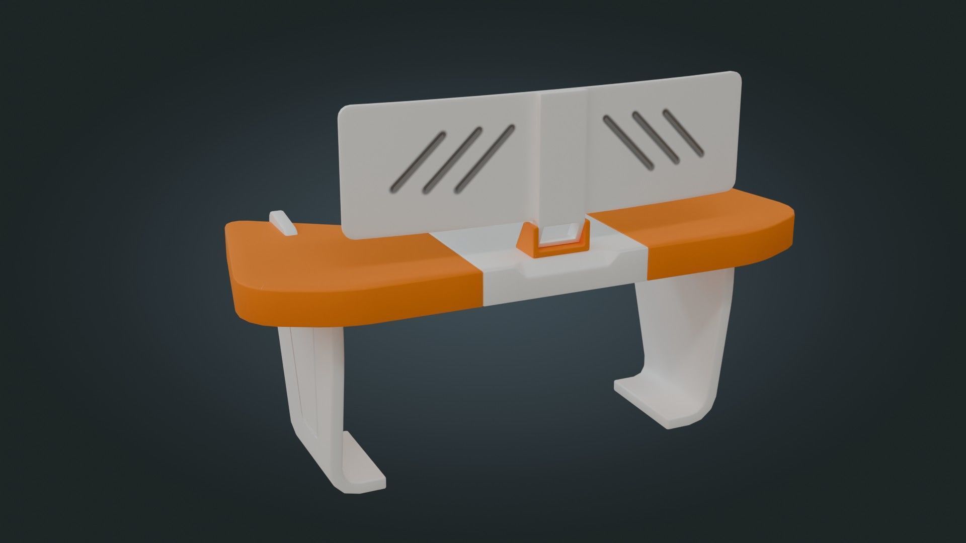 Sci fi Workspace - Game Ready - PBR Low-poly 3D model_7