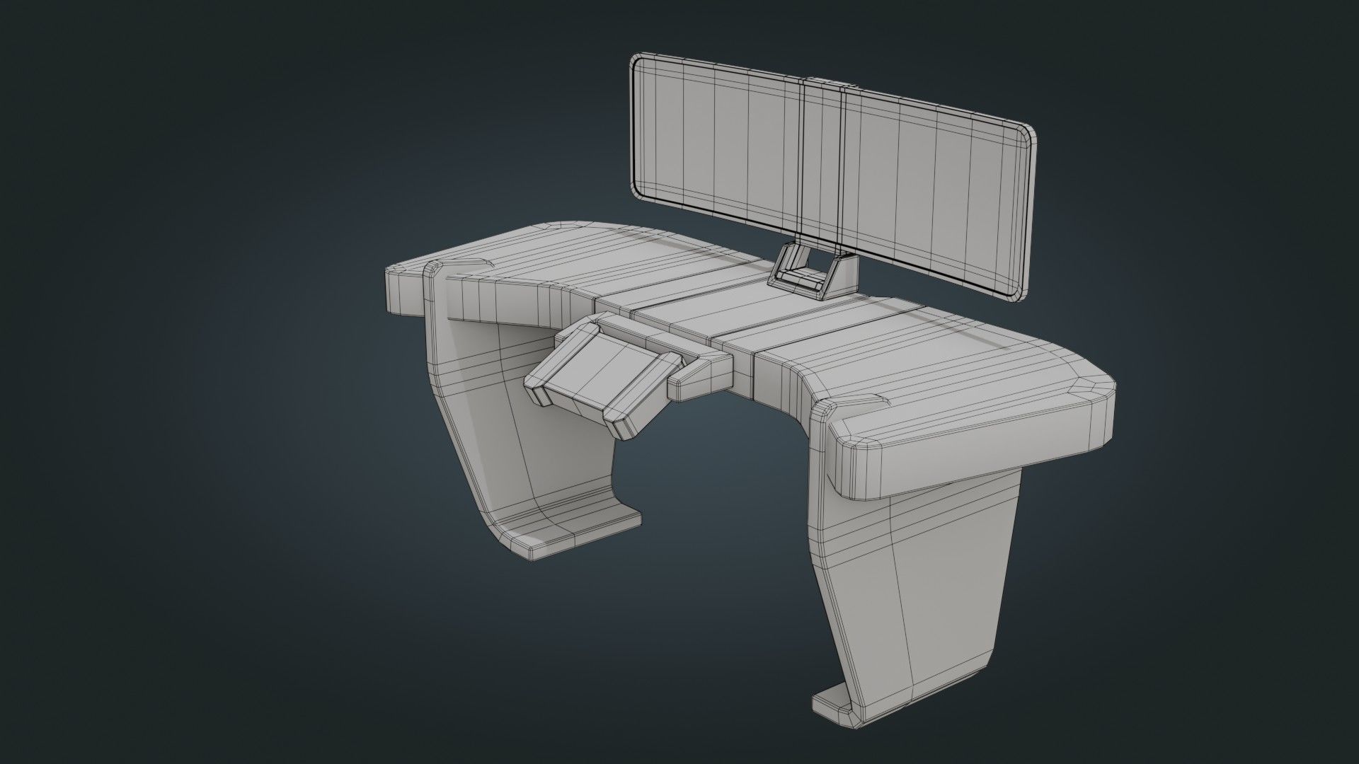 Sci fi Workspace - Game Ready - PBR Low-poly 3D model_19