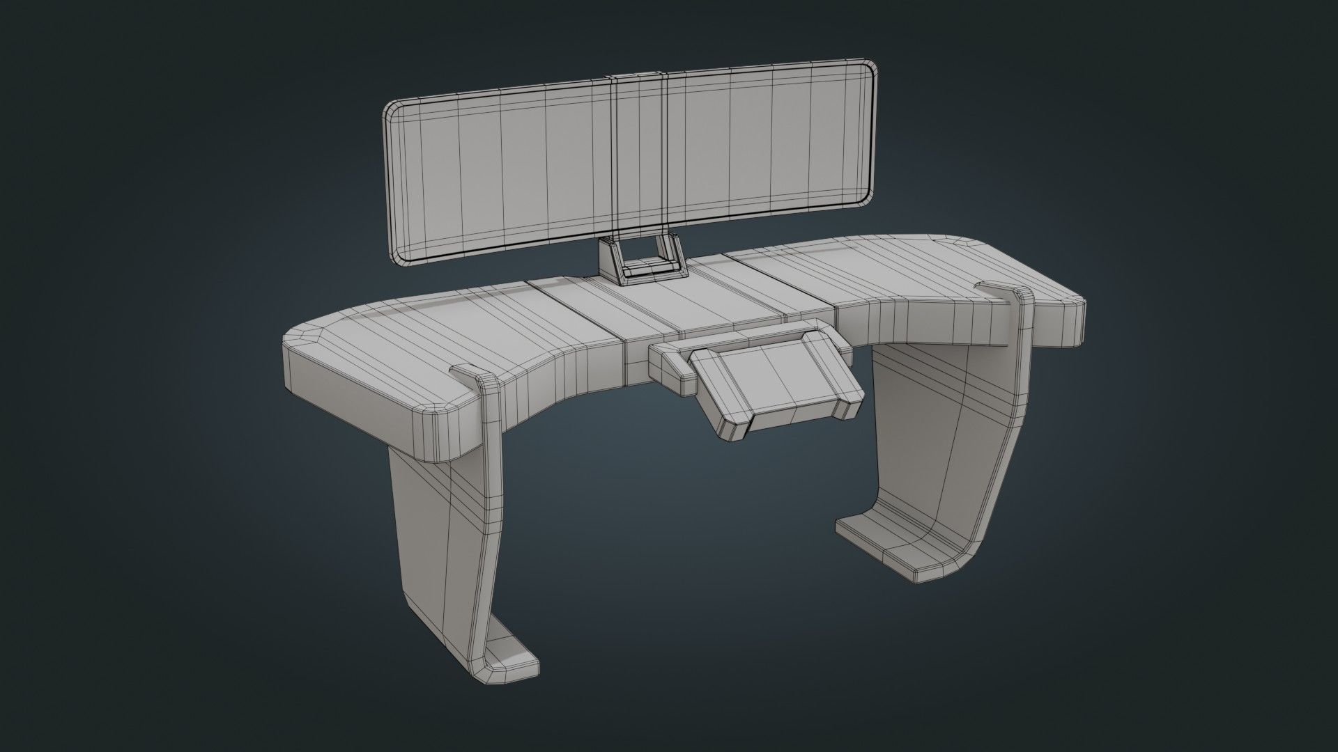 Sci fi Workspace - Game Ready - PBR Low-poly 3D model_27