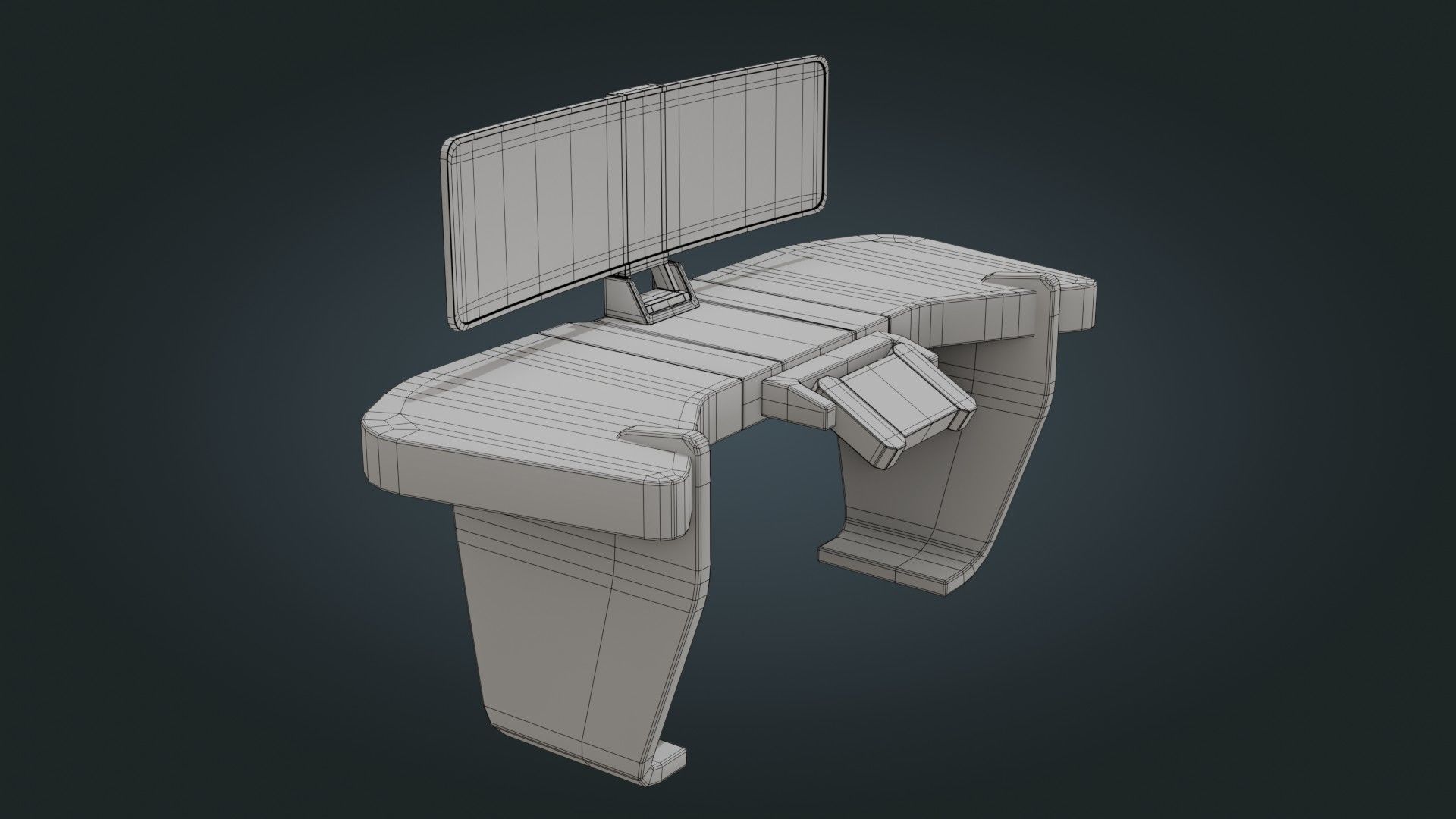 Sci fi Workspace - Game Ready - PBR Low-poly 3D model_26