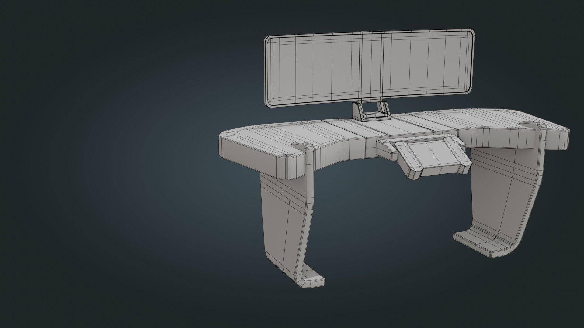 Sci fi Workspace - Game Ready - PBR Low-poly 3D model_16