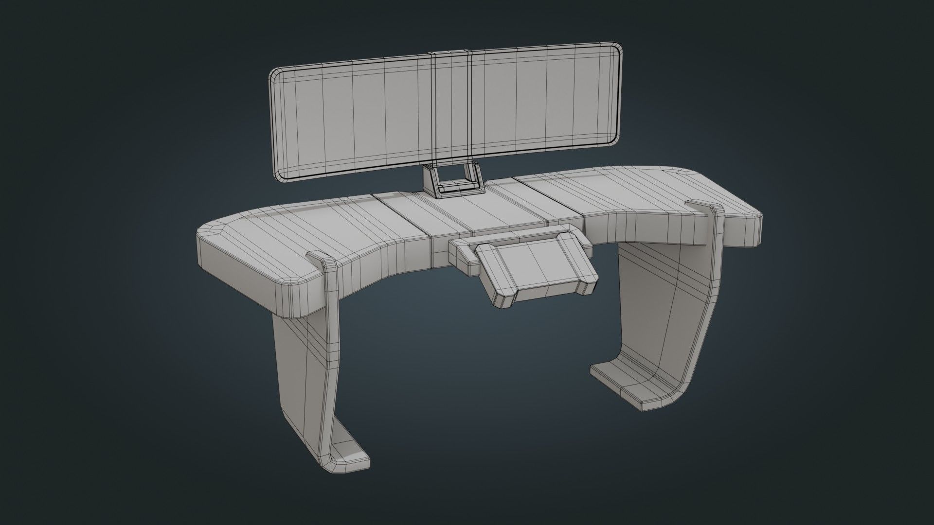 Sci fi Workspace - Game Ready - PBR Low-poly 3D model_15