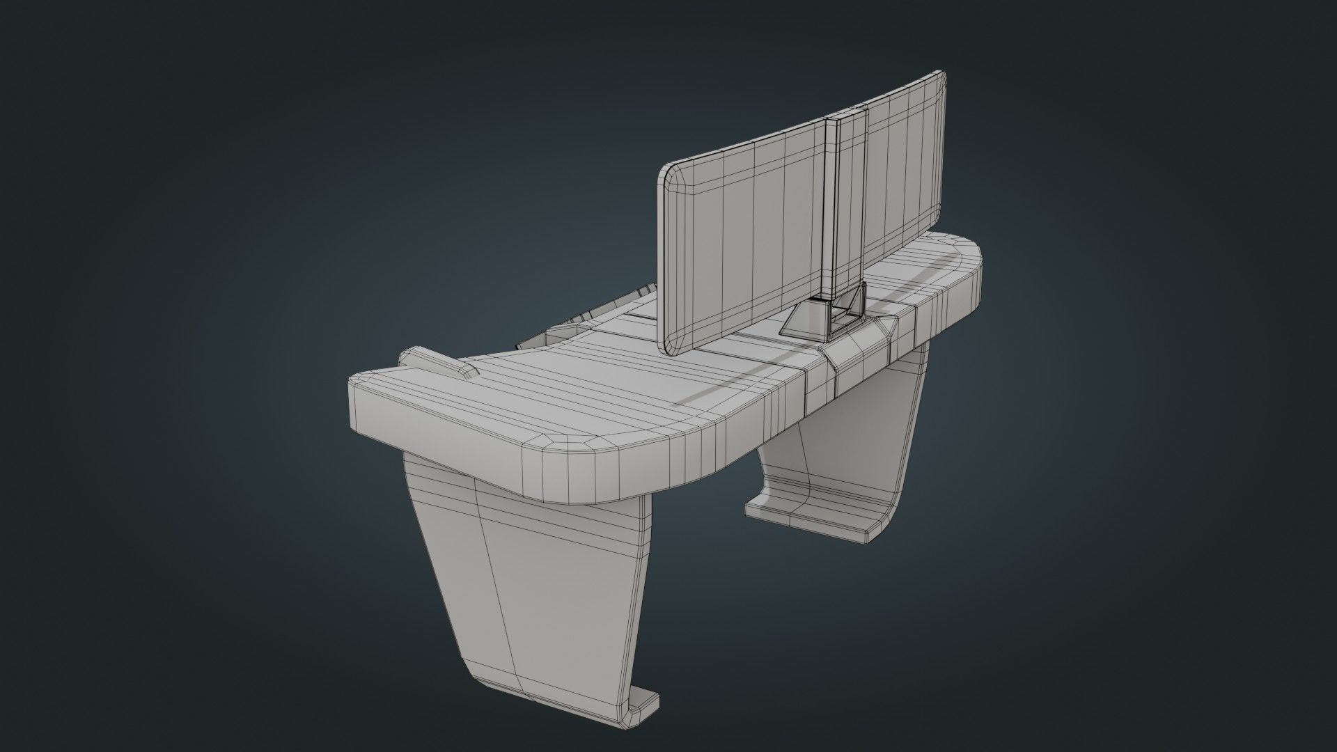 Sci fi Workspace - Game Ready - PBR Low-poly 3D model_21