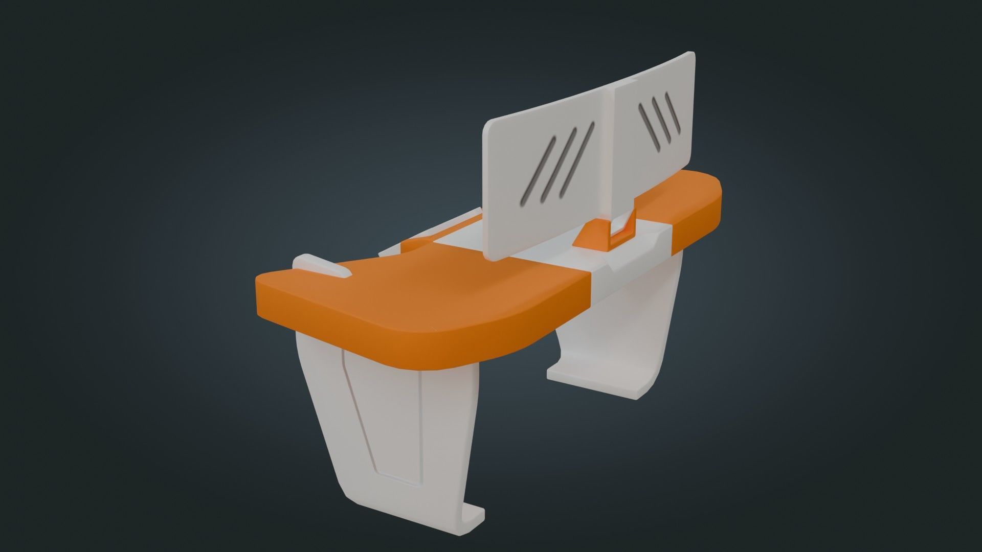 Sci fi Workspace - Game Ready - PBR Low-poly 3D model_6