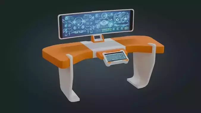 Sci fi Workspace - Game Ready - PBR