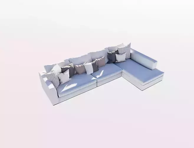 Grey fabric corner sofa