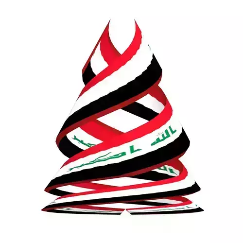  Iraqi flag on double Helical structure