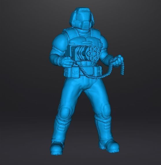 SLAYER CLASSIC W CHAINGUN MINIATURE MODEL FIGURE SCIFI GAMES RPG 3D print model_11