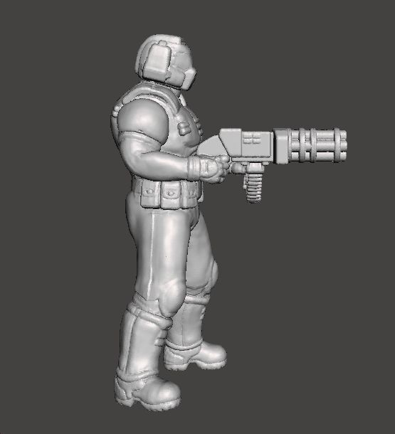 SLAYER CLASSIC W CHAINGUN MINIATURE MODEL FIGURE SCIFI GAMES RPG 3D print model_3