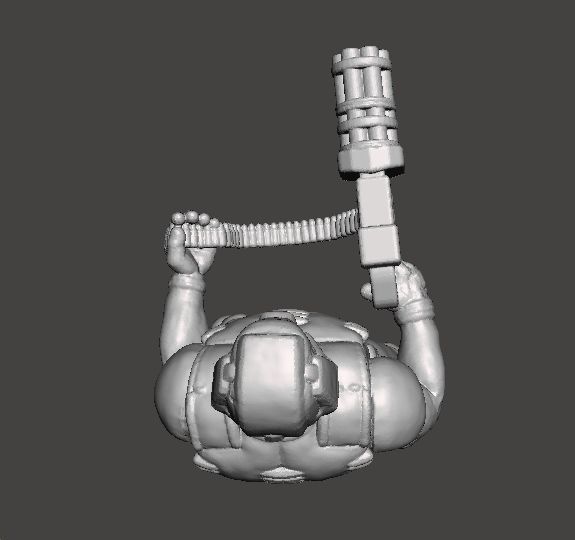 SLAYER CLASSIC W CHAINGUN MINIATURE MODEL FIGURE SCIFI GAMES RPG 3D print model_6